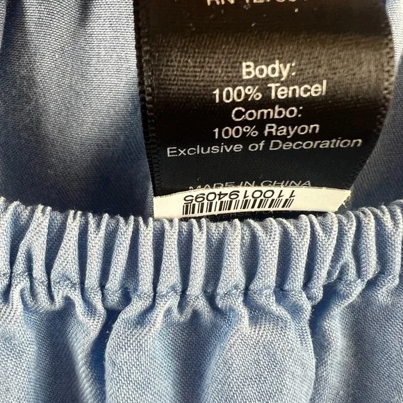 Ali Miles Womens Shirt 3/4 Sleeve Chambray Western Boho Artsy Tencel Size 1X - Picture 8 of 8